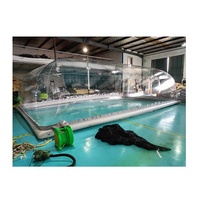 Couverture de piscine gonflable en PVC avec toit transparent et tube hermétique pour utilisation hivernale