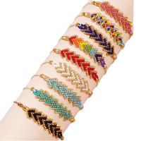 Bracelet Bohème Arc-en-ciel en Perles, Fait Main, Tressé de Perles de Rocaille, Bijoux Tendance pour Femme, Vente en Gros