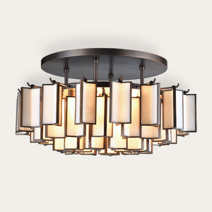 Candelabro de mármol circular de lujo Vintage, lámpara colgante de alabastro para Villa, lámpara de techo, colgante Laura Hammett Living Florian - Product Image 1