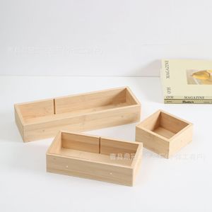 Bamboo Storage <b>Boxes</b> With Divider For <b>Makeup</b> Organizers Eco Friendly Shandong Made - Product Image 1
