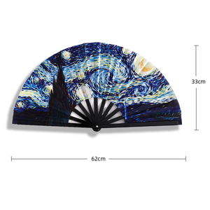 Éventails pliables <span class=keywords><strong>en</strong></span> PVC, grands, <span class=keywords><strong>arc</strong></span>-<span class=keywords><strong>en</strong></span>-<span class=keywords><strong>ciel</strong></span>, colorés, pour festivals et défilés - Product Image 2