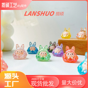 KIKI Rabbit Resin Hair <b>Clips</b> 5.5cm Transparent Cartoon Miniature 3D Creative Accessories Daily Use - Product Image 5