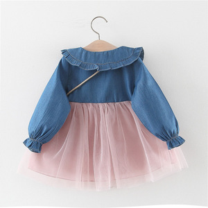 2021 nuova Boutique Casual Carota Modello di Tutti I Giorni di Usura <span class=keywords><strong>Tulle</strong></span> Denim Dei Bambini Del <span class=keywords><strong>Vestito</strong></span> Con Il Sacchetto - Product Image 5