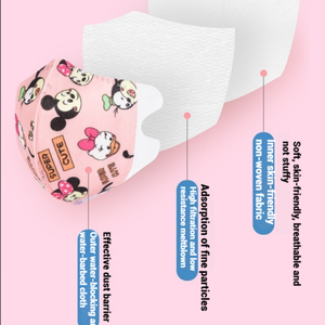 หน้ากากอนามัยแบบใช้แล้วทิ้งลายการ์ตูนน่ารัก พิมพ์ลาย 3 มิติ ใช้ซ้ำได้ สำหรับเด็กอายุ 0-12 ปี รุ่น KF94 ลายเรียบ - Product Image 5