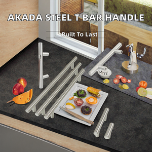 Gagang Furnitur AKADA Modern Multi-Fungsi Model T Berongga Bahan Stainless Steel untuk Lemari Dapur, Kamar Mandi, Pintu, dan Laci - Product Image 2