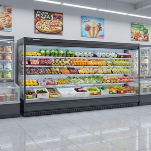Vitrina Refrigerada Abierta para Frutas, Verduras y Bebidas Lácteas, Equipo de Refrigeración Comercial para Supermercados - Product Image 3