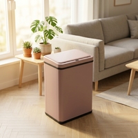 Poubelle intelligente automatique détachable de 50 L de couleur rose avec capteur intelligent, écran tactile, pour intérieur, bureau, cuisine