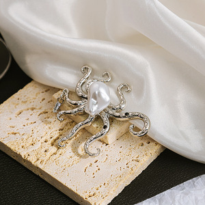 Broche de Perlas Irregulares y Diamantes con Diseño de <span class=keywords><strong>Pulpo</strong></span> y Tentáculos, Estilo Barroco, para Fiestas en la Playa - Product Image 3