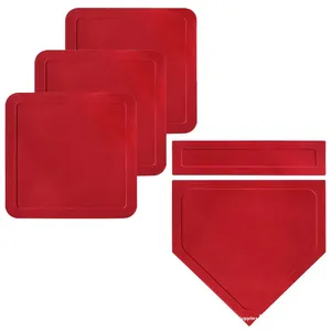 Beyzbol Softbol Ev Plakası 5 Parçalı <span class=keywords><strong>Set</strong></span> Taban Pedleri Atıcı Plakası Taban Matı Saha Ekipmanı Kauçuk Su Geçirmez Taban Çantası BA-091 - Product Image 3