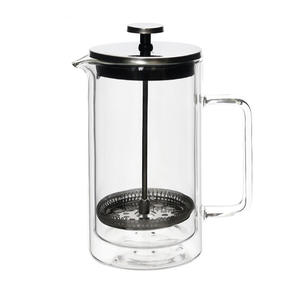 Pot de presse français en verre isolé personnalisé Machine à café double couche à haute teneur en borosilicate résistant à la chaleur Partage de filtres ménagers - Product Image 1