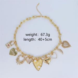 FLBNK65 glamour placcato oro ciondolo con <span class=keywords><strong>cuore</strong></span>, ideale per appuntamenti e feste - Product Image 4