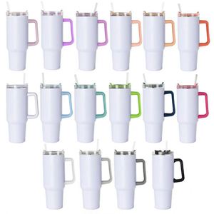 Vaso Térmico Nórdico Blanco Personalizado de 40 oz de Acero Inoxidable con Tapa/Pajita/Asa, Apto para Lavavajillas y Microondas, Taza Boba, Vaso al Vacío para Coche - Product Image 1