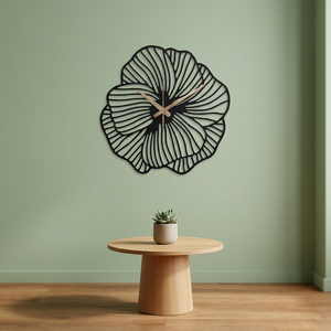 Minimalist Metal Wall Clock Abstract Flower Design Quartz Analog Silent Living Room Decor Hanging Clock - Product Image 6