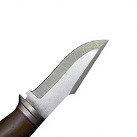 Couteau de chasse et de camping, manche en bois, acier inoxydable, bord lisse, durable, ensemble de couteaux d'extérieur avec étui en cuir