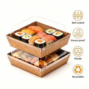 Cajas para Hornear Gruesas Resistentes al Aceite de Grado Alimenticio, Contenedores para Sándwiches y Pasteles con Tapas Transparentes, Cajas de Embalaje para Pastelería con Logotipo Personalizado Imprimible - Product Image 4