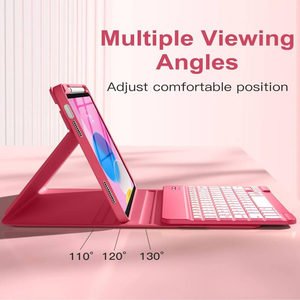 For 7 Colors Backlight Wireless Keyboard <b>Tablet</b> Case Pencil <b>Holder</b> for Ipad 10th Generation Customizable PU Material 10.9" - Product Image 3