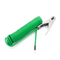 Collage statique antistatique approuvé par Atex, mise à la terre, pinces en aluminium connectées avec un câble vert