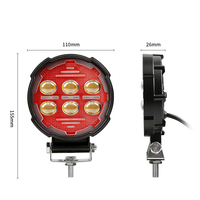 Phare de conduite LED RGB rond de 4 pouces 80W, faisceau multicolore, lampe auxiliaire pour tout-terrain, Jeep, camion, tracteur, 4x4, ATV, UTV, bateau, éclairage de travail