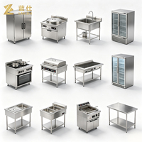 Solution clé en main pour l'équipement de cuisine commerciale en acier inoxydable avec options gaz/électrique pour la mise en place de restaurants