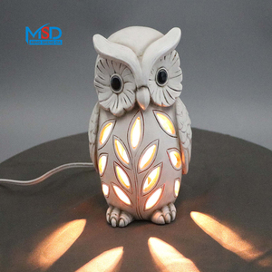 MSD Moderner Stil Neue Magische Fantastische Tier-Harz-LED Weiße Kuhkopf-Lampe Statue Weihnachtsgeschenk USB-Anschluss Schalter Beleuchtung - Product Image 1