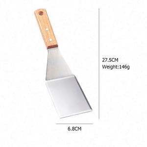 Kitchen <b>Tools</b> Japanese Cuisine Steak Spatula Stainless Steel Wood Handle Frying Spatula Teppanyaki Spatula - Product Image 6