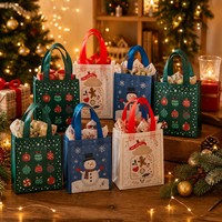 Sac cadeau de Noël en non-tissé de taille moyenne, ouvert en haut, avec logo personnalisé, vente en gros, réutilisable, écologique, certifié BSCI
