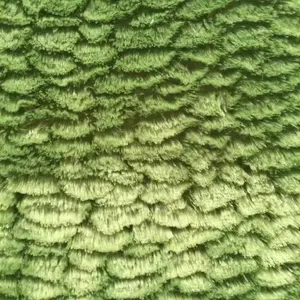 Warm Soft Blanket Fur Long Pile Plush Faux Fur Green 100% Polyester PV One Side Brushed Fabric