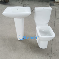 Ensemble WC et lavabo combiné pour salle de bain, à chasse directe, carré, deux pièces, à montage mural, de fabrication chinoise