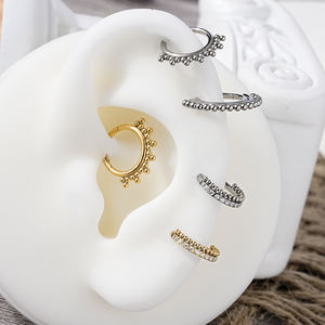 ASTM F136 titanio 16G incernierato segmento elica Conch Zirconia Hoop anello <span class=keywords><strong>Septem</strong></span> Clicker gioielli per il corpo Piercing al naso gioielli - Product Image 6