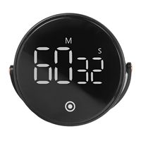Minuteur de cuisine numérique rond, minuteur de compte à rebours LED, commande tactile, magnétique, en plastique, écologique, 90 minutes, rappel de cuisson