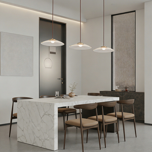 Copper Kitchen <b>Dining</b> Rectangular LED Long Chandelier Minimalist Home Modern Gold Luxury Glass Lampshade Pendant <b>Light</b> - Product Image 1