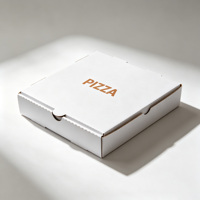 Boîte de livraison de pizza rigide blanche vierge écologique jetable en gros avec impression personnalisée quadricolore et fermeture magnétique résistante à la graisse