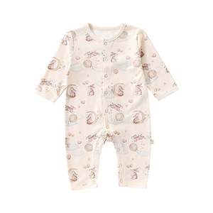 Pagliaccetto autunnale da esterno per bambini e bambine 100% in cotone lavorato a maglia <span class=keywords><strong>con</strong></span> maniche lunghe nuovo modello di abbigliamento per neonati - Product Image 2