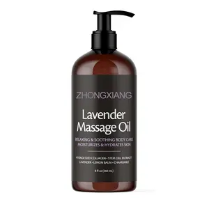 Dầu massage hoa oải hương với collagen và tế bào gốc da thắt chặt dầu massage cho massage trị liệu thư giãn và chống cellulite