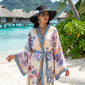 <span class=keywords><strong>Outlet</strong></span> di Fabbrica Abaya Kaftan <span class=keywords><strong>Taglie</strong></span> <span class=keywords><strong>Forti</strong></span> - Vestito Lungo Ampio da Donna con Cintura, Vita Naturale, Stampa Floreale, Stile Dubai Africano Etnico Resort - Product Image 1