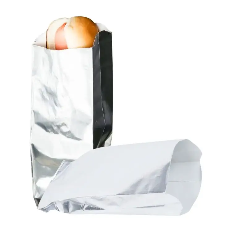 カスタムプリントフォイル裏地付き食品肉調理朝食ソーセージ耐油紙包装ホットドッグバッグ