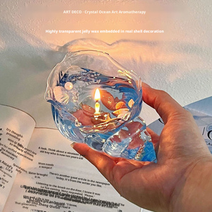 Bougie en cire de gel longue durée en forme de conque, parfumée aux senteurs uniques de coquillages marins, pour la décoration de salles de fête et comme accessoire photo - Product Image 3