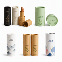 Tubes de rouge à lèvres en papier kraft écologiques personnalisables avec emballage entièrement recyclable, impression quadricolore, étiquetage, commande sur mesure