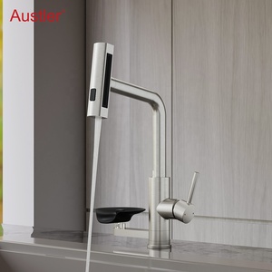 Grifo de Cocina Austler Luxury Gold SUS 304 Monomando de un Solo Orificio con Rociador de Vidrio S3149-5A - Product Image 1