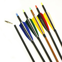 Flèches en carbone arc-en-ciel 31 pouces, avec plumes de 4 pouces, Points de plein air, pointes remplaçables, colonne 300 pour arc Recurve Longbow