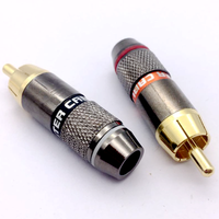 Conector RCA de Cobre Chapado en Oro, Cable de Audio, Adaptador de Conector Macho, Conectores de Soldadura