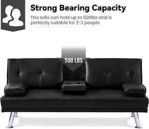 Canapé-lit moderne en <span class=keywords><strong>cuir</strong></span> <span class=keywords><strong>convertible</strong></span> capitonné à boutons noirs, multifonctionnel pour la maison, le bureau, canapé en <span class=keywords><strong>cuir</strong></span> de luxe, au prix de gros - Product Image 3