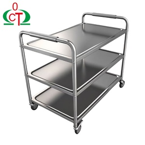 Carrito de comedor de acero inoxidable, carro de colección de cuencos gruesos, carrito de servicio de restaurante, carrito comercial de acero inoxidable - Product Image 1
