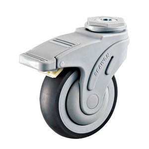 <span class=keywords><strong>5</strong></span>/6/8 Zoll Kunststoff-Joch bremse Medizinisches Bolzen loch Einzel rollen Stoß dämpfende Rollen <span class=keywords><strong>Nylon</strong></span>-Gummi rad Medizinische Rollen - Product Image 1