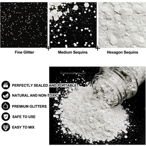 Glitter in poliestere misto sfuso da 2OZ in barattoli shaker, glitter esagonale grosso personalizzato per tumbler, artigianato, unghie e resina - Product Image 4