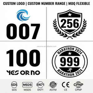 Etiquetas Adhesivas Personalizadas con Números Temporales para Eventos de Triatlón, Maratón y Natación en Aguas Abiertas |   Resistente al Agua de Mar - Product Image 6