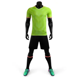 Spor boş futbol takımları floresan yeşil toptan erkek T Shirt futbol