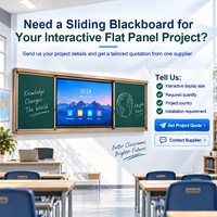 Tableau noir coulissant avec écran interactif de 86 pouces, ensemble tableau noir et tableau intelligent pour l'enseignement