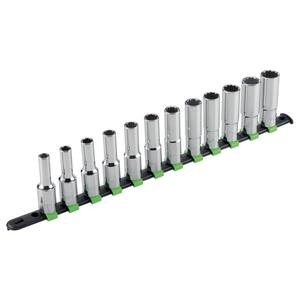 <b>Socket</b> Set <b>12</b> Pc Metric 6 <b>Point</b> Chrome Vanadium Steel Automotive Repair Tools - Product Image 1