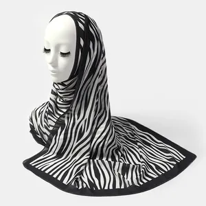 Jilbab panjang 2024 motif Tudung, syal wanita Malaysia, jilbab panjang 70*170 70*180 motif Zebra Bawal